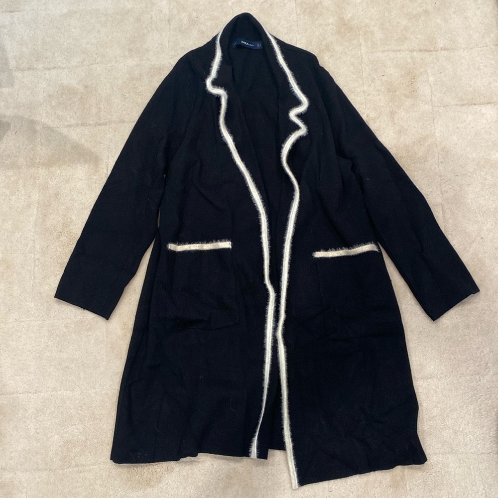 Oversized black sweater cardigan